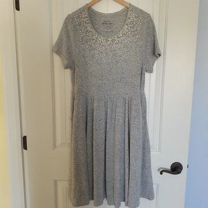 torrid Super Soft Plush Light Grey Pearl Neck Skater Dress Heather Gray Size 1X